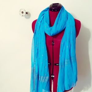 GORGEOUS BLUE SAREE STYLE SCARF/WRAP